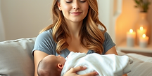 Jeune maman fatiguée après une grossesse