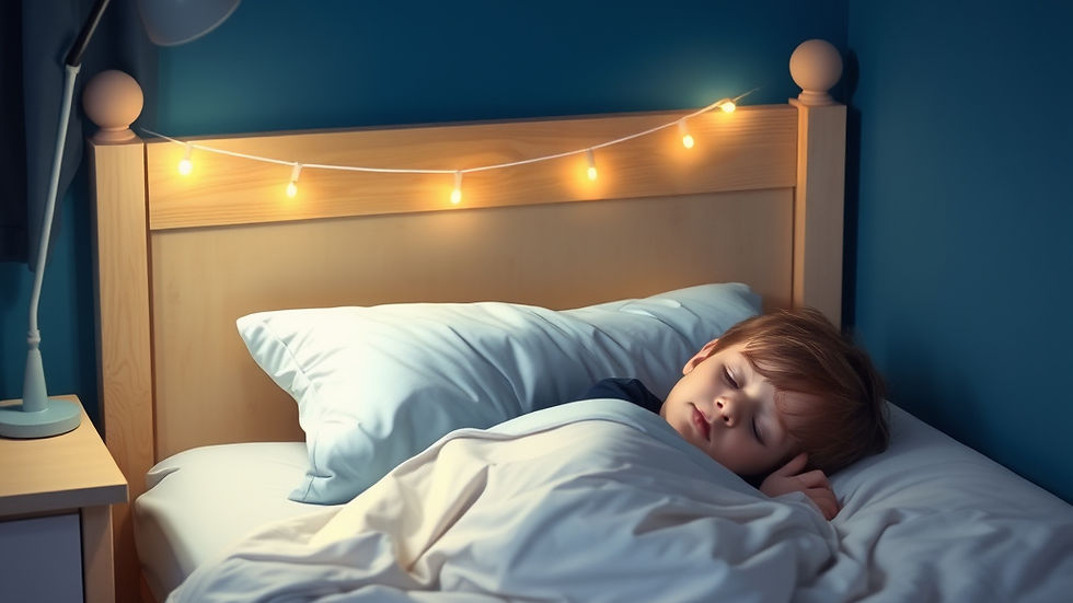 Un enfant dans son lit, apaisé et qui retrouve le sommeil