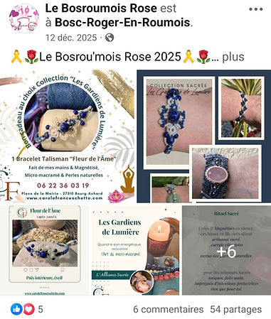 2025-Octobre Rose – participation de Carole Franceschetto aux enchères du Bosrou'mois Rose