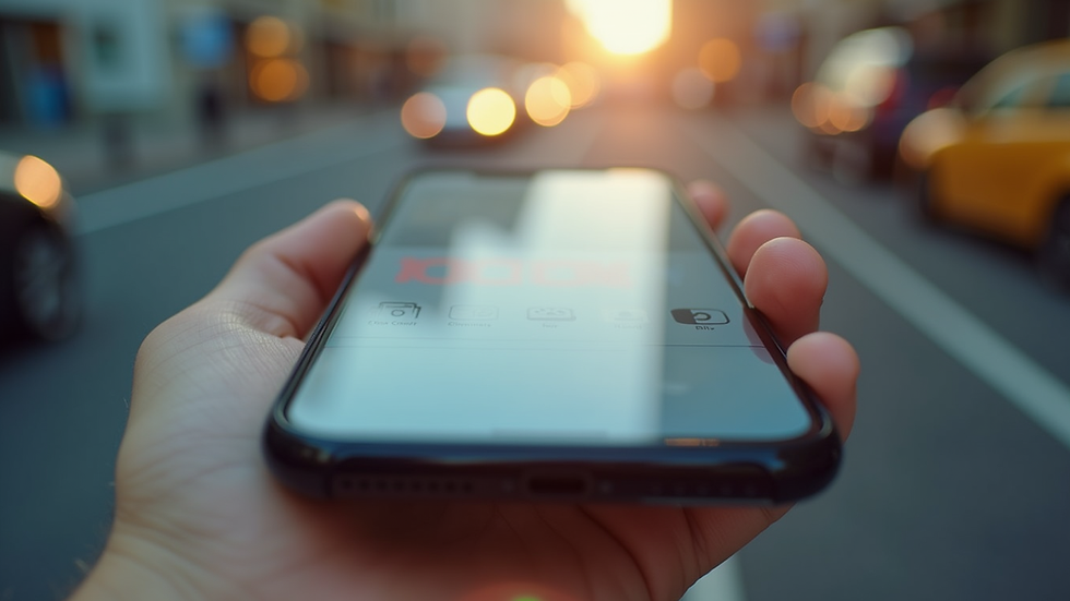 Eye-level view of a smartphone displaying a service booking app