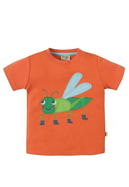 T-Shirt LITTLE CREATUR GRASSHOPPER von FRUGI aus reiner Bio-Baumwolle