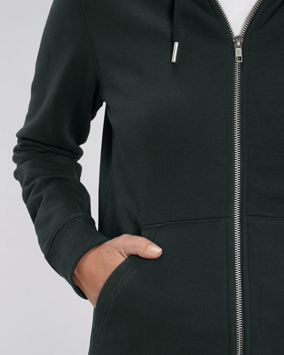 Miniaturbild: Damen-Kapuzenweste BLACK aus Bio-Baumwollmix