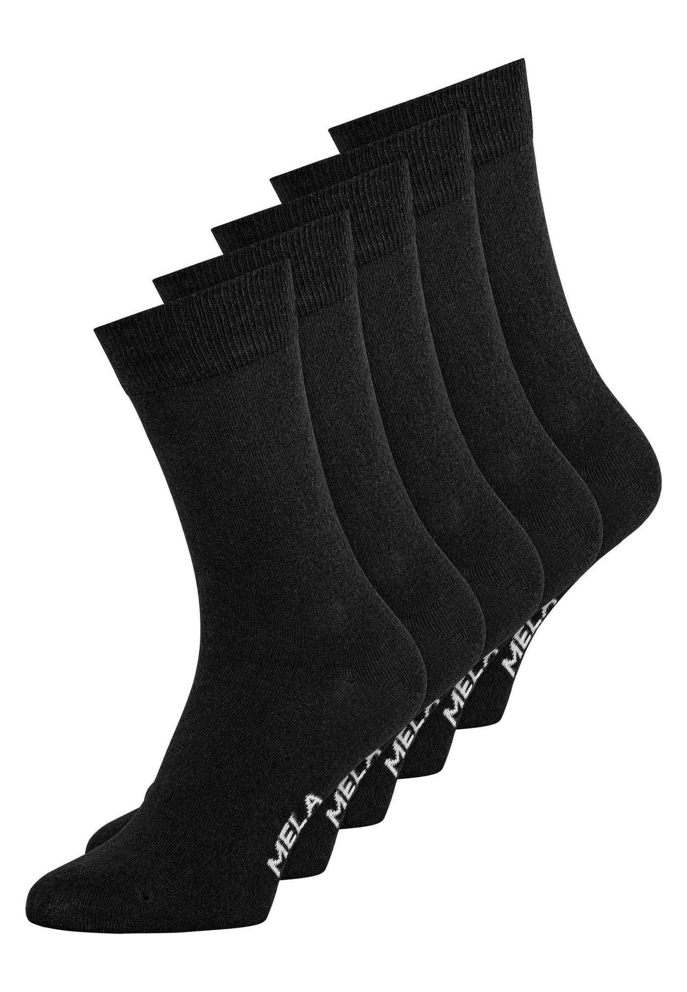 5er-Pack BASIC-SOCKEN BLACK von MELA aus Bio-Baumwollmix