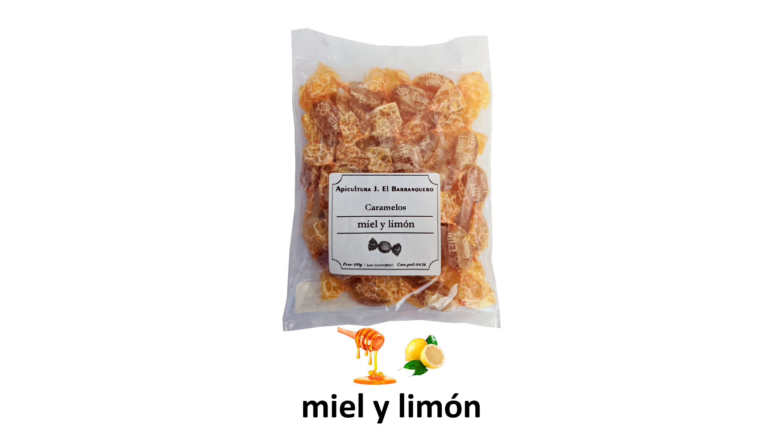 Caramelos miel y limón (100g)