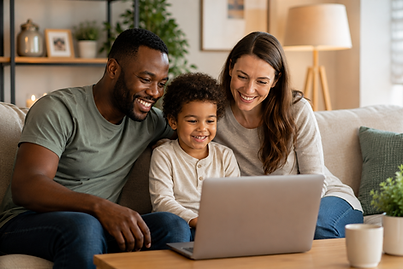 Parent and child receiving developmental guidance and support