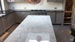 kitchen surfaces combined - Black granite plus Staturio island (8)