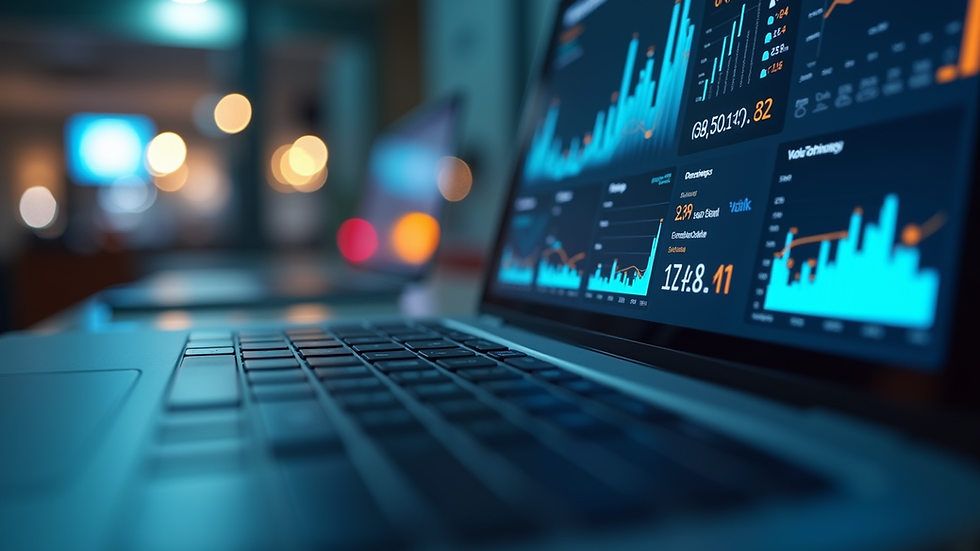 Eye-level view of a digital marketing dashboard