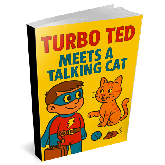 Turbo Ted Meets A Talking Cat A curious cat, a magical secret, and one turbo-charged friendship!