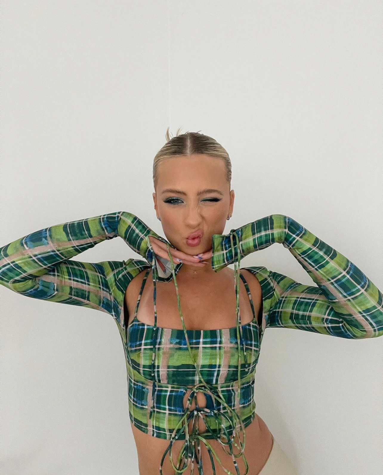 Danielle Guizio Danielle Plaid bra 