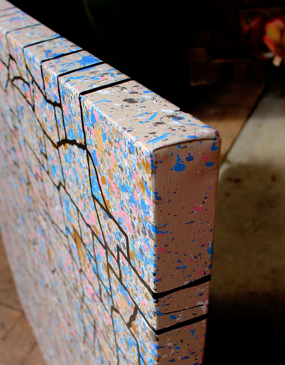 Thumbnail: SOLD - Abstract Earthy Textured Stone Wall - 100cm x 100cm