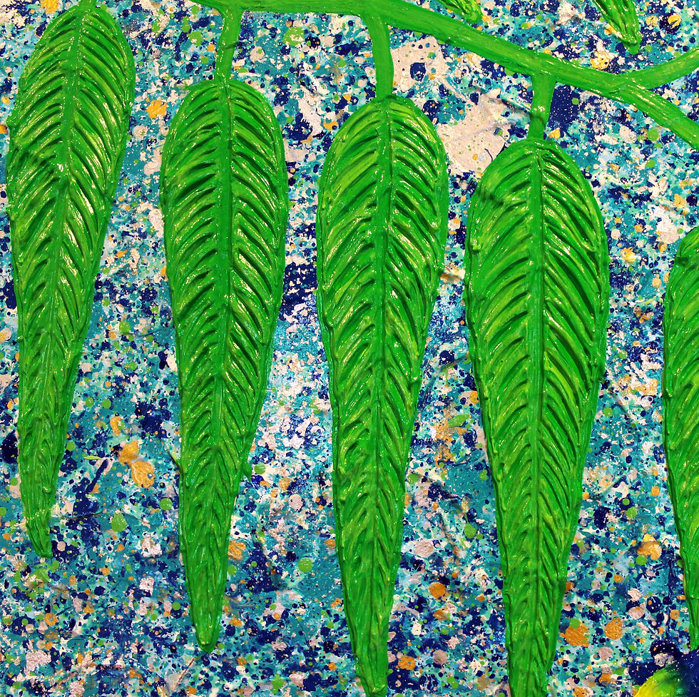 Thumbnail: SOLD - Rainbow Lorikeets and King Parrot - 102cm x 76cm