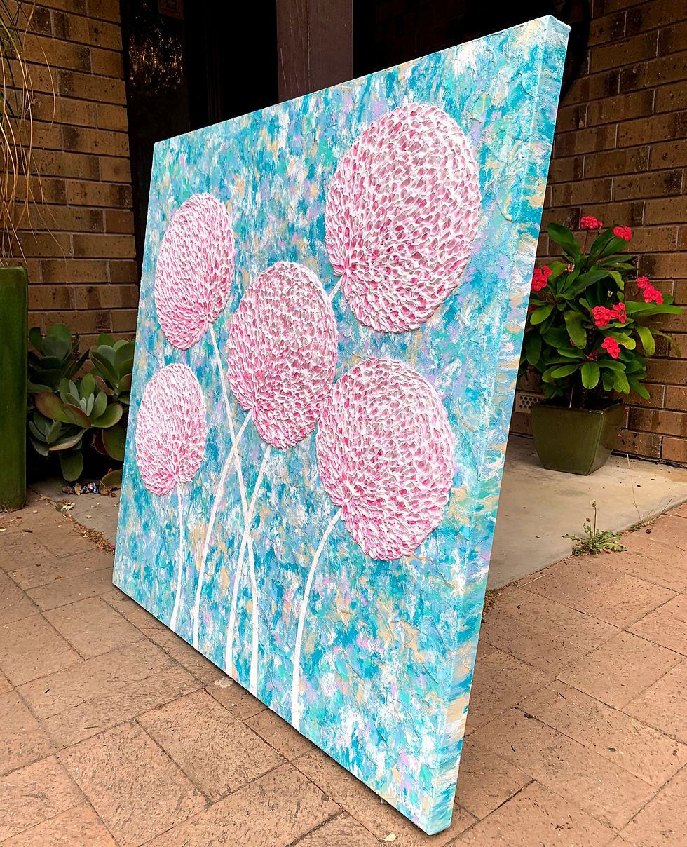 Thumbnail: Pretty and Pink Large impasto textured abstract