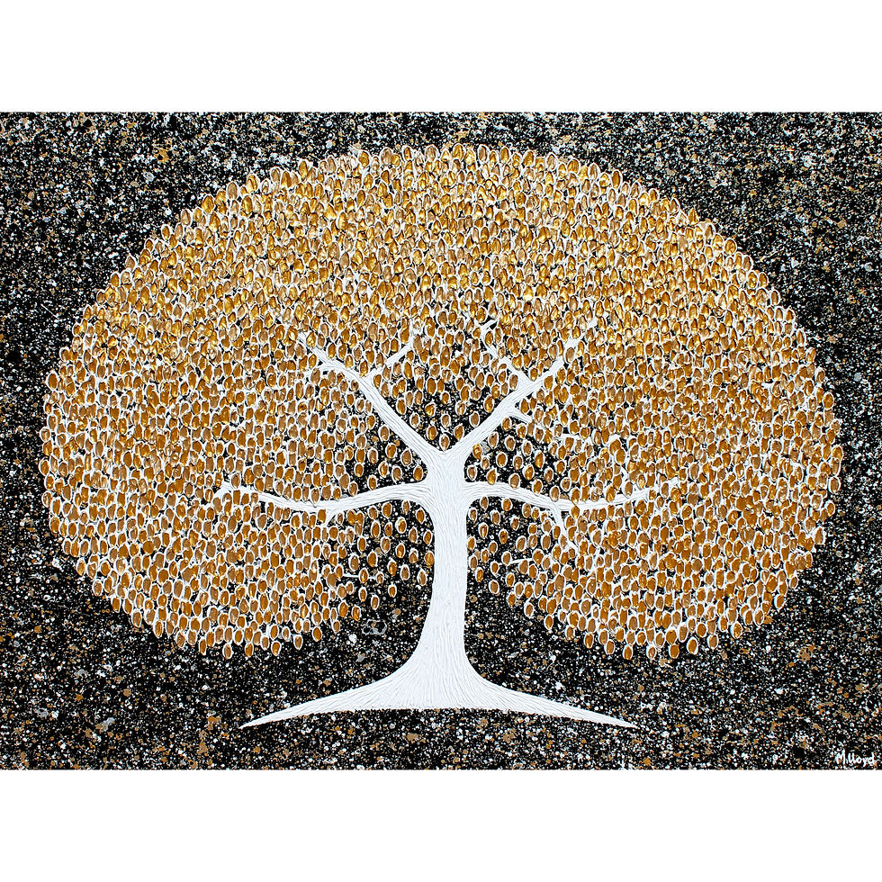 SOLD - Golden Blossom Textured Abstract - 122cm x 91cm