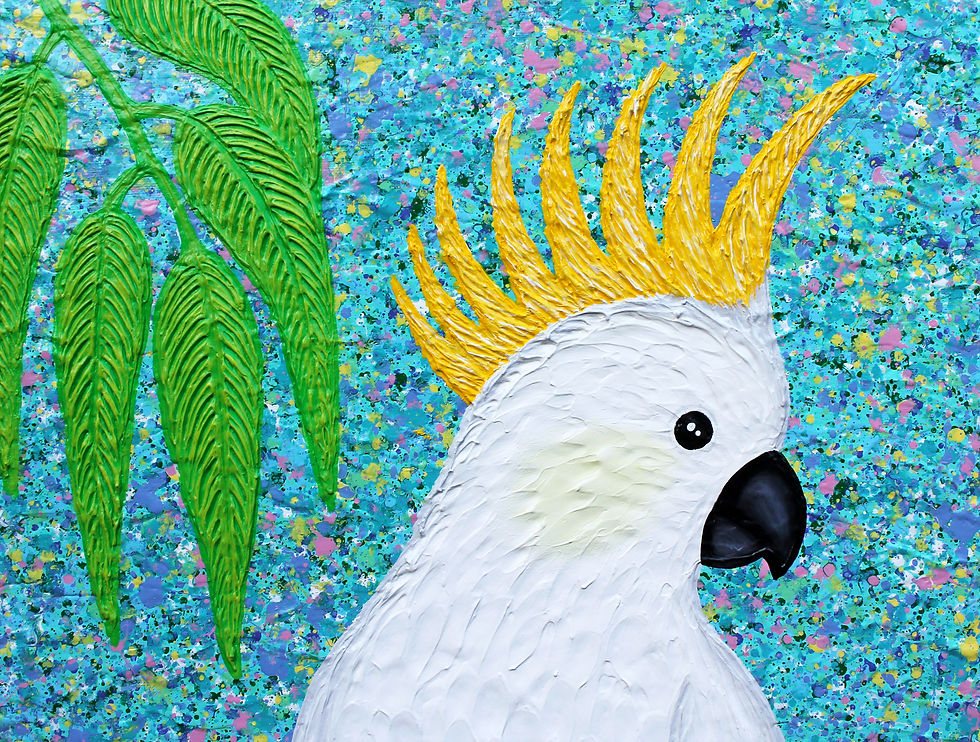 Thumbnail: Sulphur Crested Cockatoo textured abstract