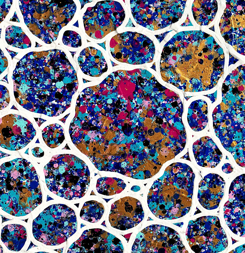 Thumbnail: Coastal Mediterranean Midnight Skies Pebbles textured impasto abstract