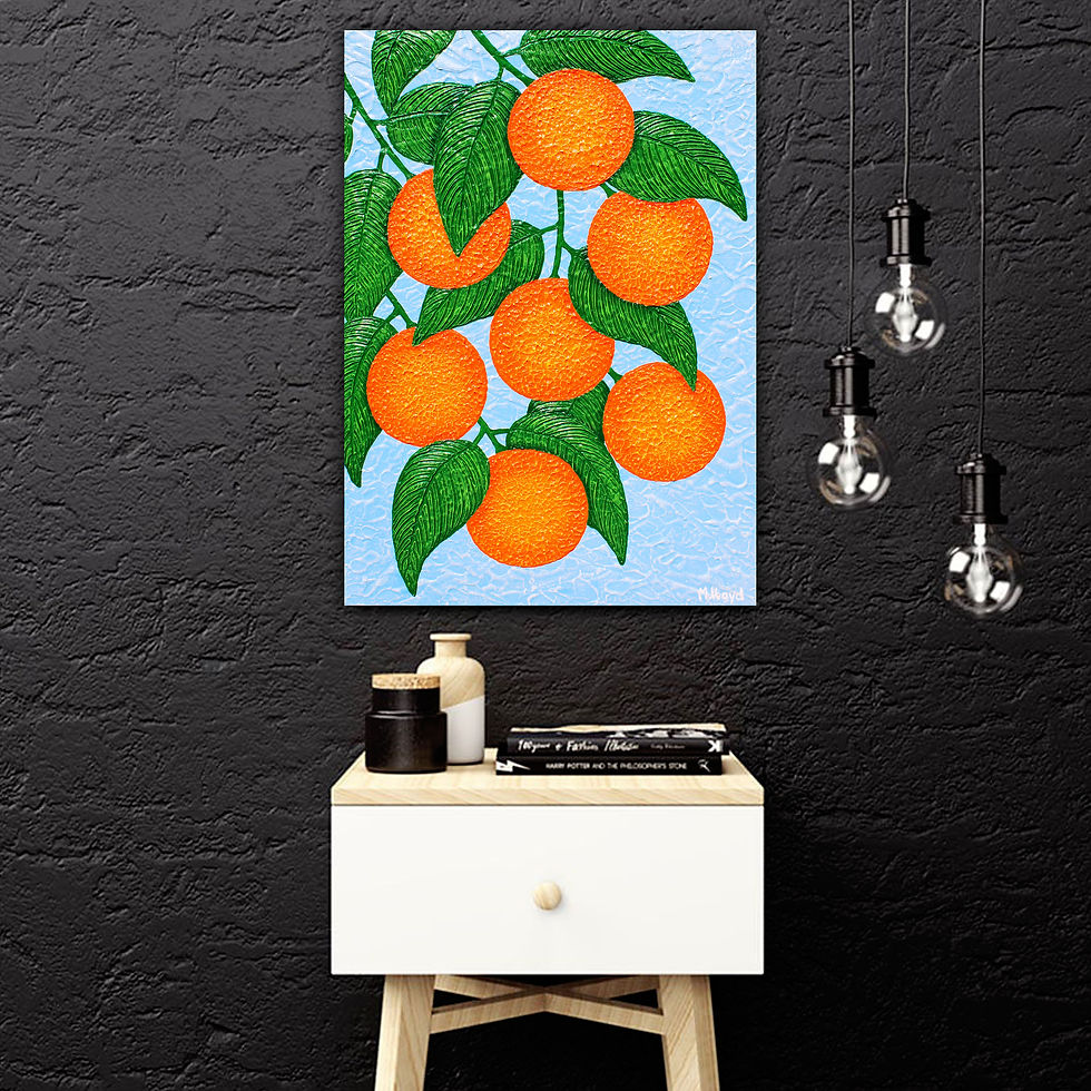 Thumbnail: Orange Tree impasto textured - 50cm x 70cm