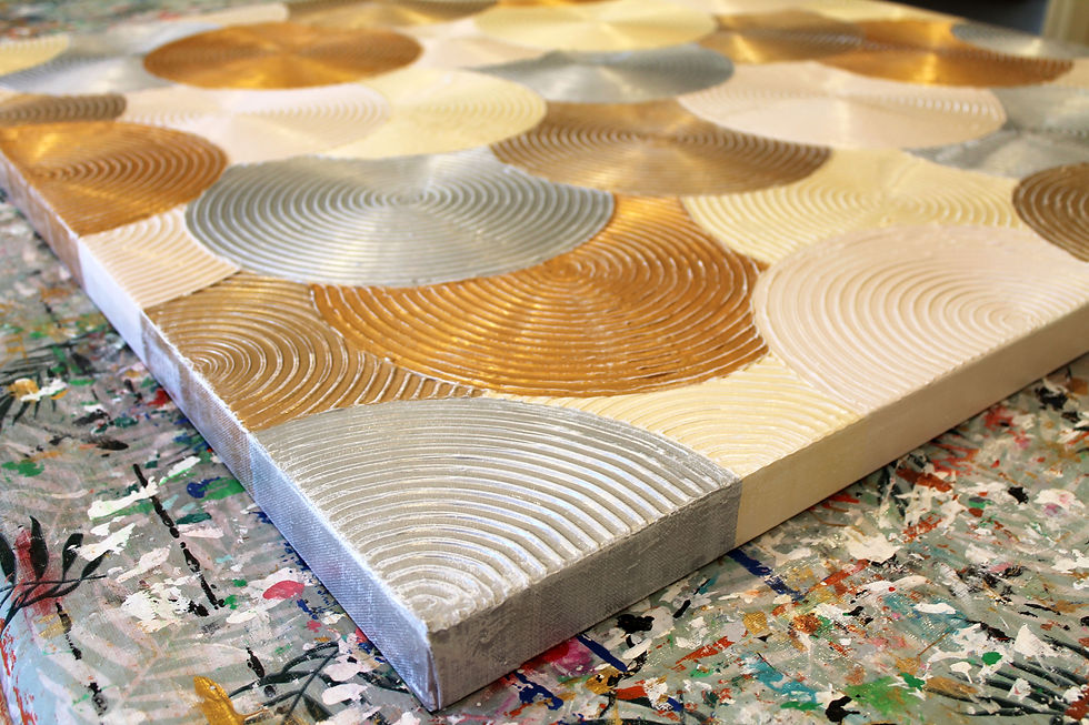 Thumbnail: SOLD - Beach - Golden Sandy Swirls textured abstract - 102cm x 102cm