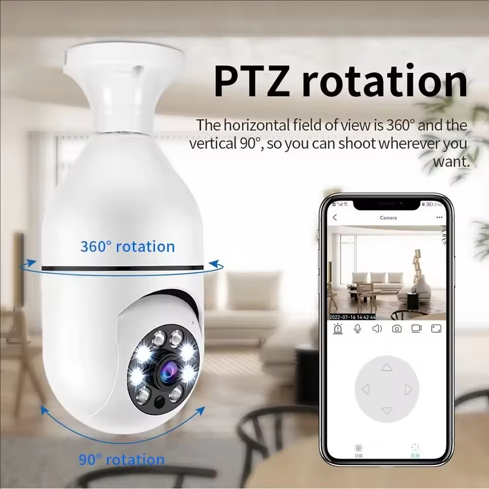 Miniatura: Cámara de Seguridad Exterior con Bombilla E27, Visión Nocturna Automática