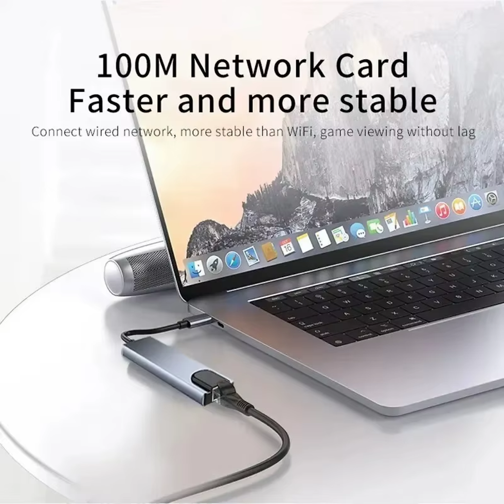Miniatura: Hub USB C 8 en 1, 7 en 2, 7 en 1, Tipo C 3.1 a Adaptador HDMI 4K con RJ45,