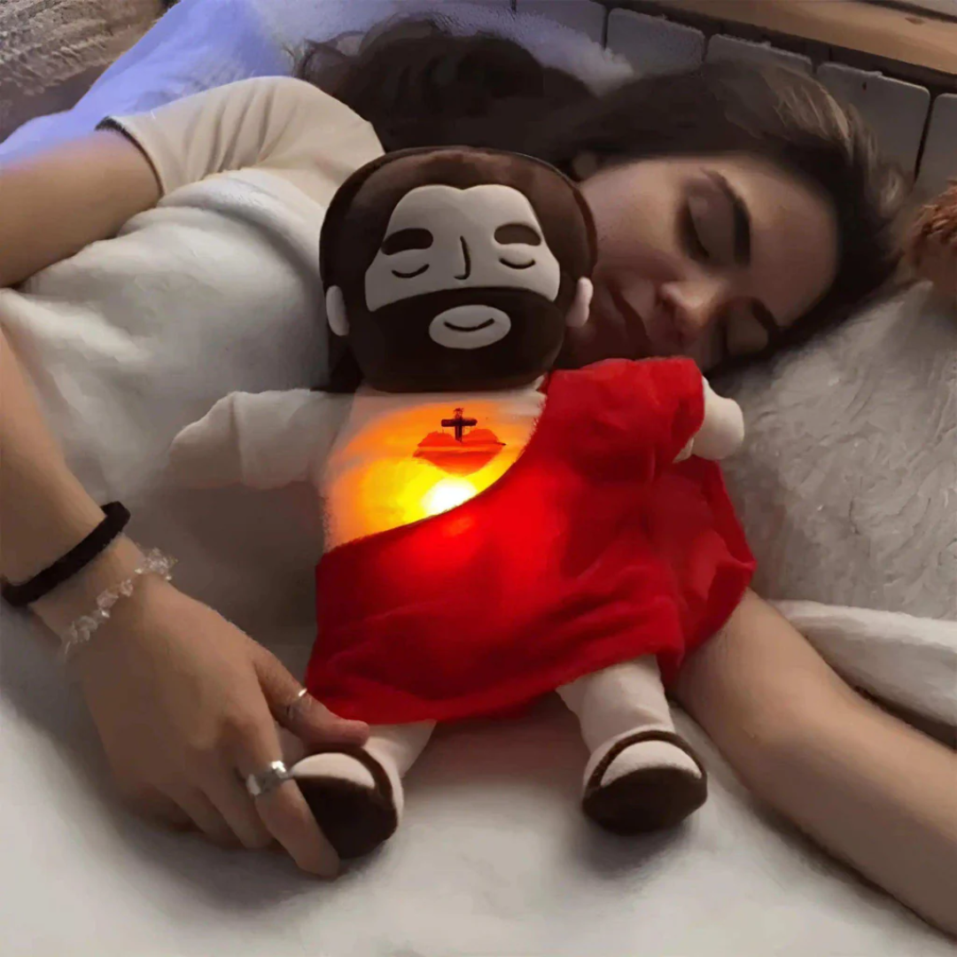 Peluche de Jesus con luz y Respiracion para dormir