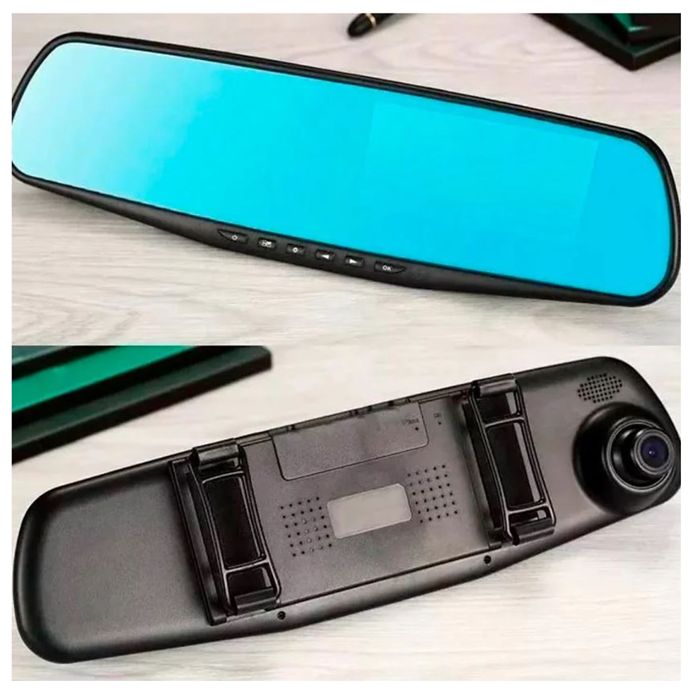 Miniatura: 1 Juego de espejo retrovisor para coche DVR Dash Cam 4,3 "pantalla HD 1080P