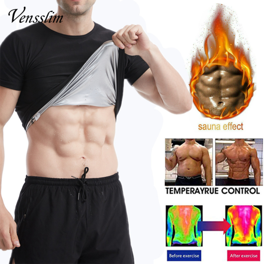 Vensslim hombres Sauna sudaderas camisa compresión pérdida de peso térmico