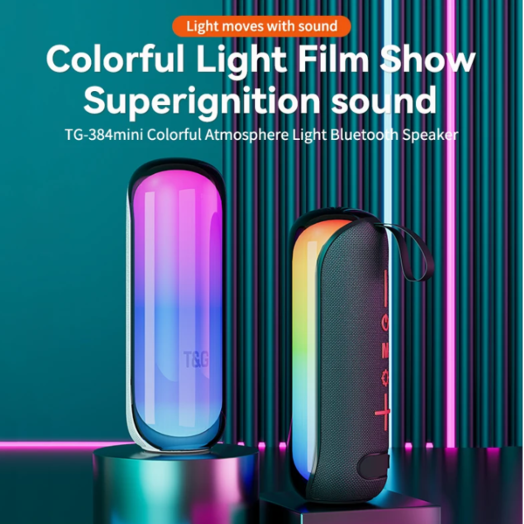 Mini Altavoz Bluetooth de tela LED colorido, Radio portátil potente para exterio