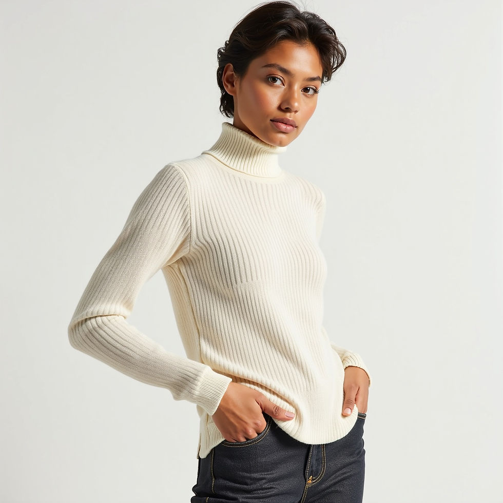 Ribbed Turtleneck Sweater
