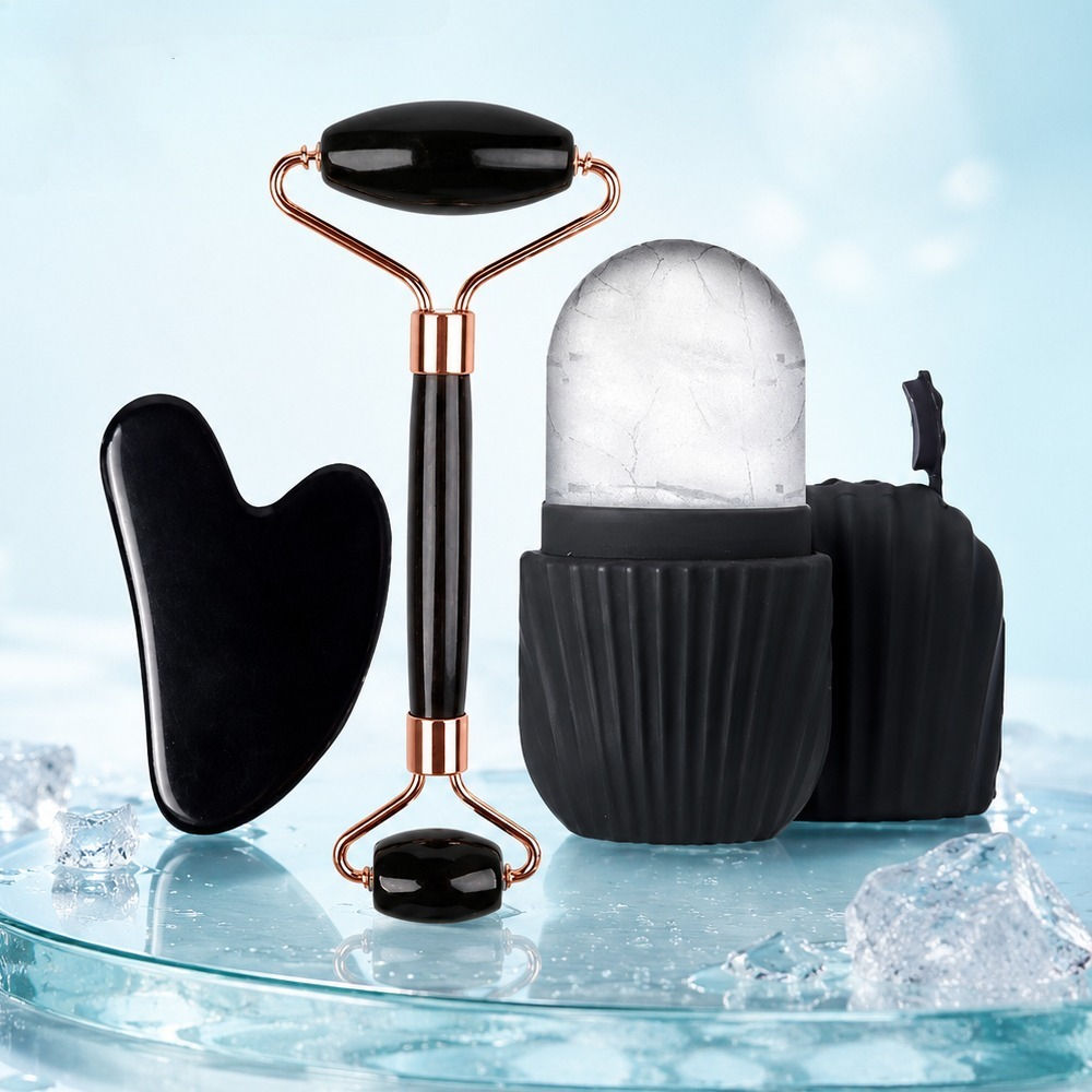 3-Piece Ice Roller & Gua Sha Facial Massager Kit