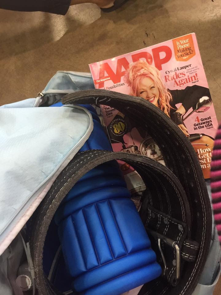 Athlete bag with Weight belt, foam roller