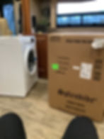 Washer Dryer sitting in RV Living Room