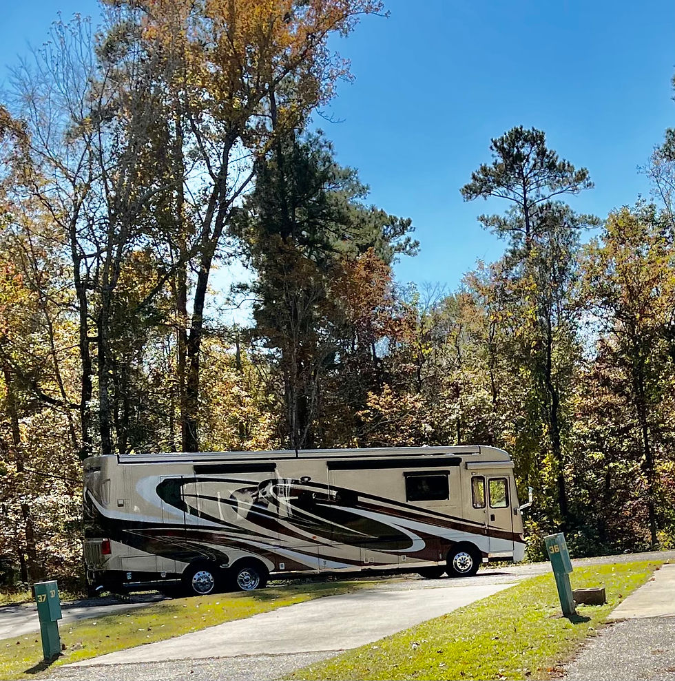 Pulling the RV through camground