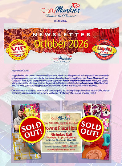 Graphic promoting client sign-up to CraftyMonkies Newsletter