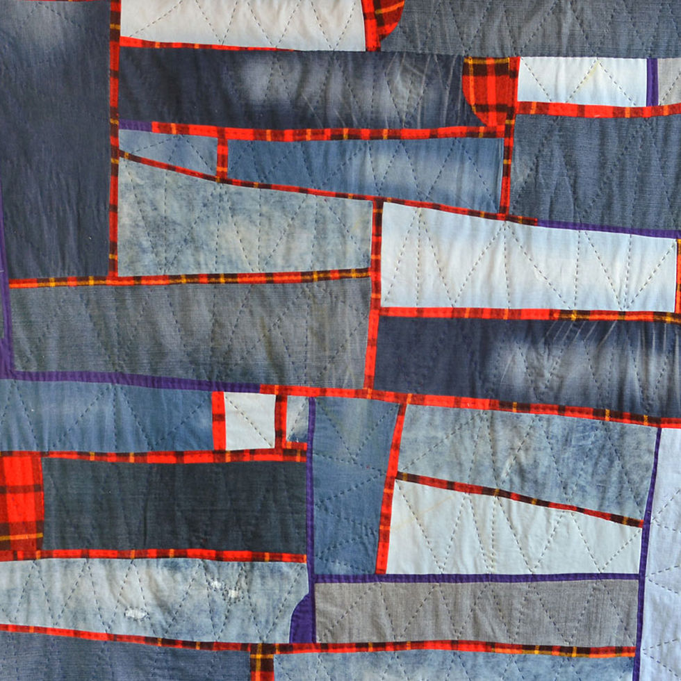 Thumbnail: Detail pic from the Sustainable Quilting Demonstration by craft expert Sherri Lynn Wood