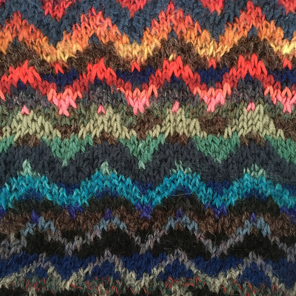 Thumbnail: Detail pic from Gary Ray Smith's Intro to Fairisle Knitting class