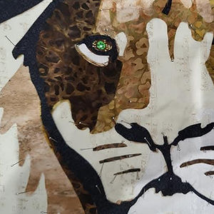 Photo promoting CraftyMonkies Leo Ransom Online Interactive Workshop Layered Portrait Magic!