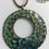 Thumbnail: Handmade ceramic Blue Round Hammered Statement Necklace