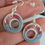 Thumbnail: handmade doughnut shaped ceramic and sterling silver earrings in pink and turquoise