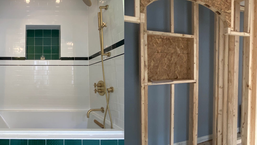 shower nook - before & after