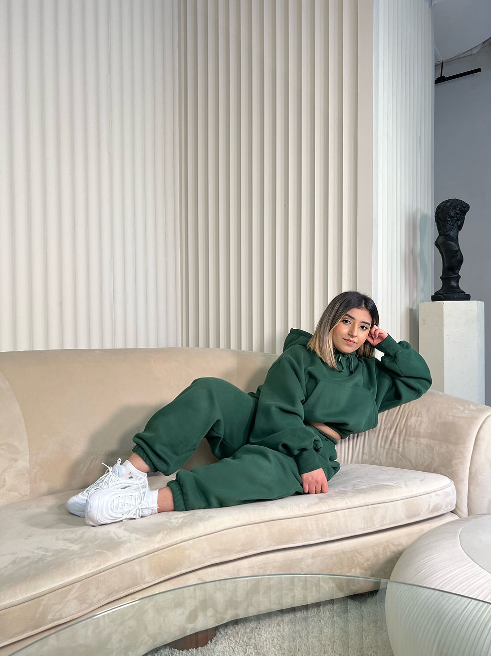 Thumbnail: Forest Green Cozy Bunny Sweatsuit Bottoms