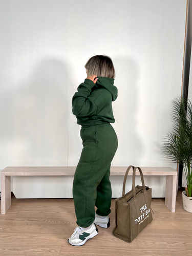 Forest Green Cozy Bunny Cropped Zip Hoodie | Women's Fashion