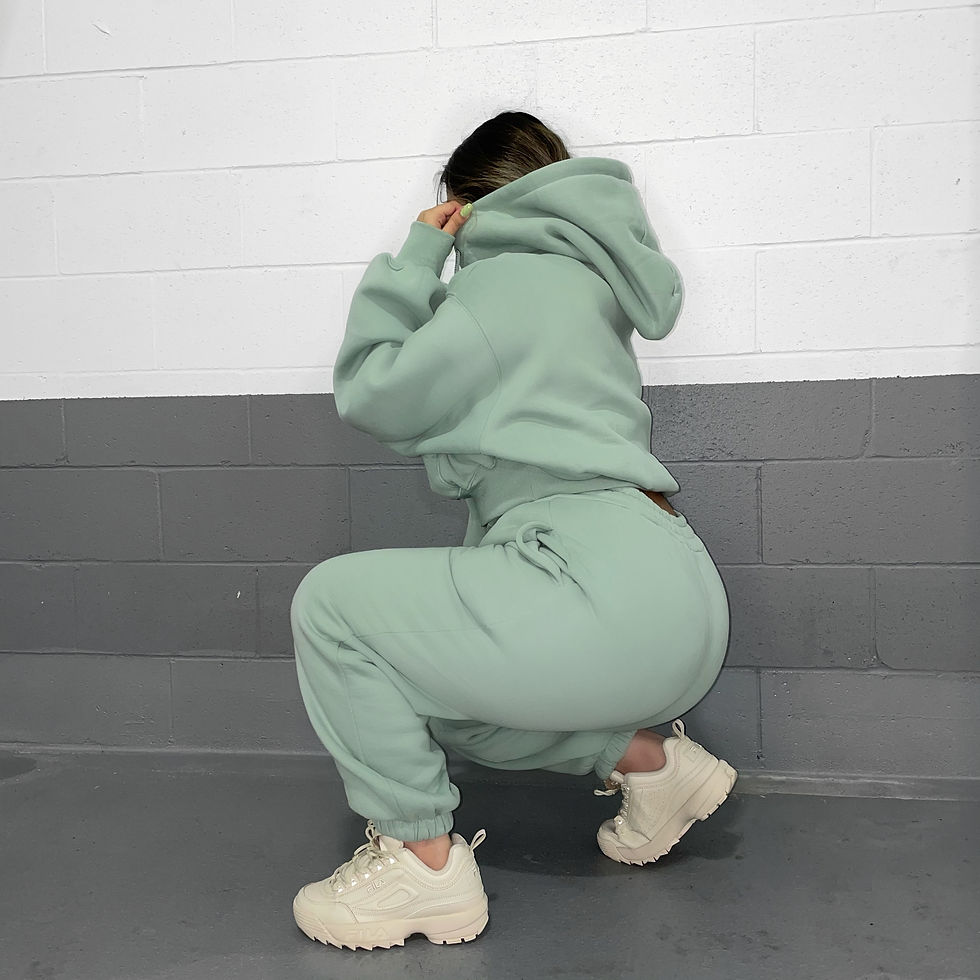 Thumbnail: Sage Cozy Bunny Sweatsuit Bottoms