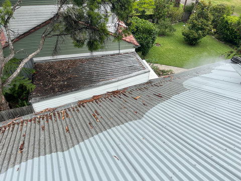 Metal Roof Being Restored