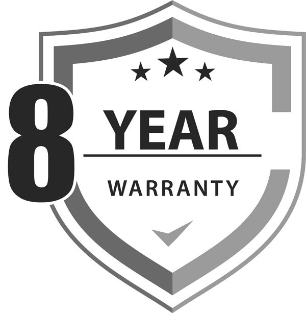 8 Years warranty