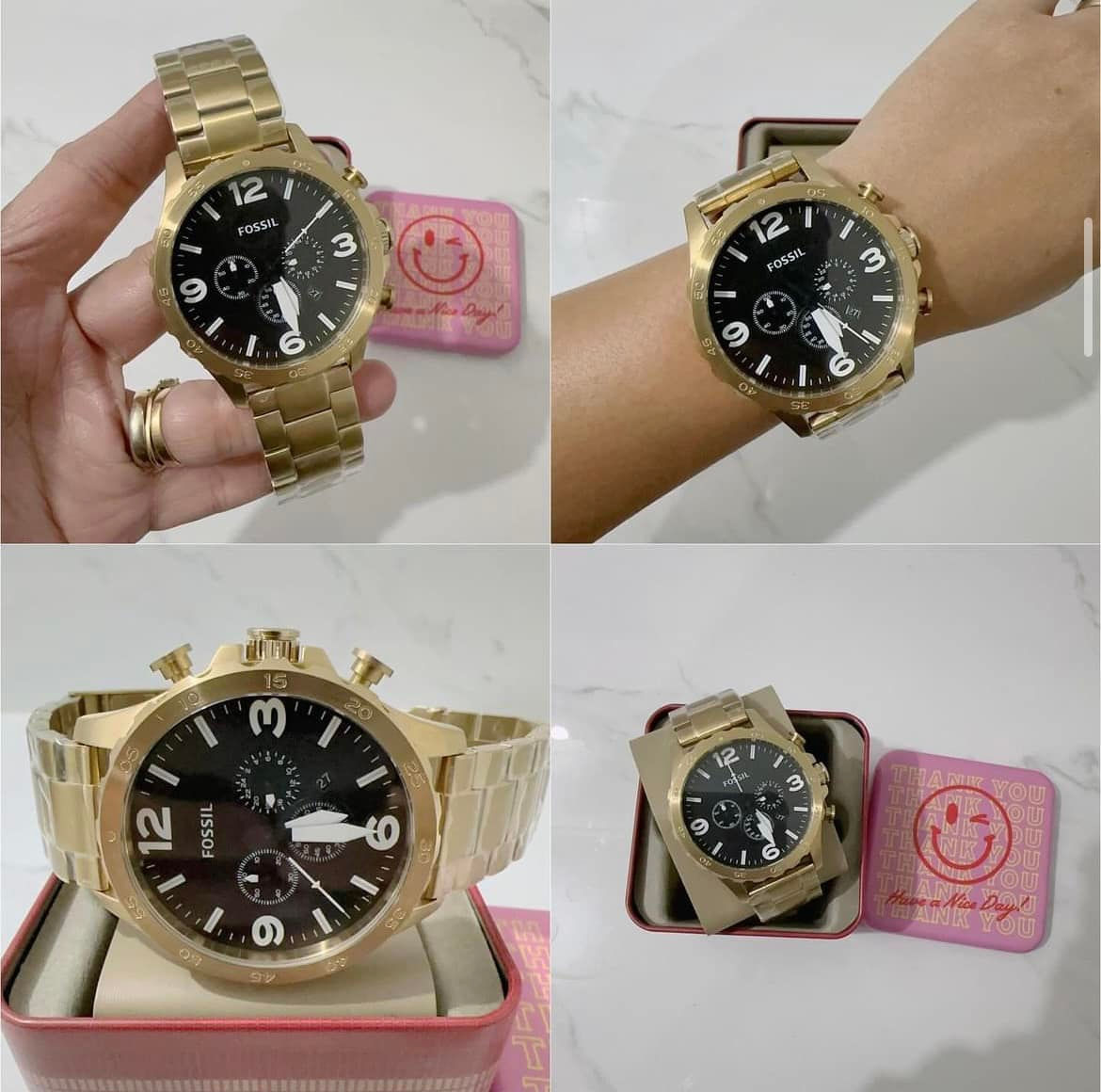 Original Fossil Nate Series Watch - Gold and Black Dial