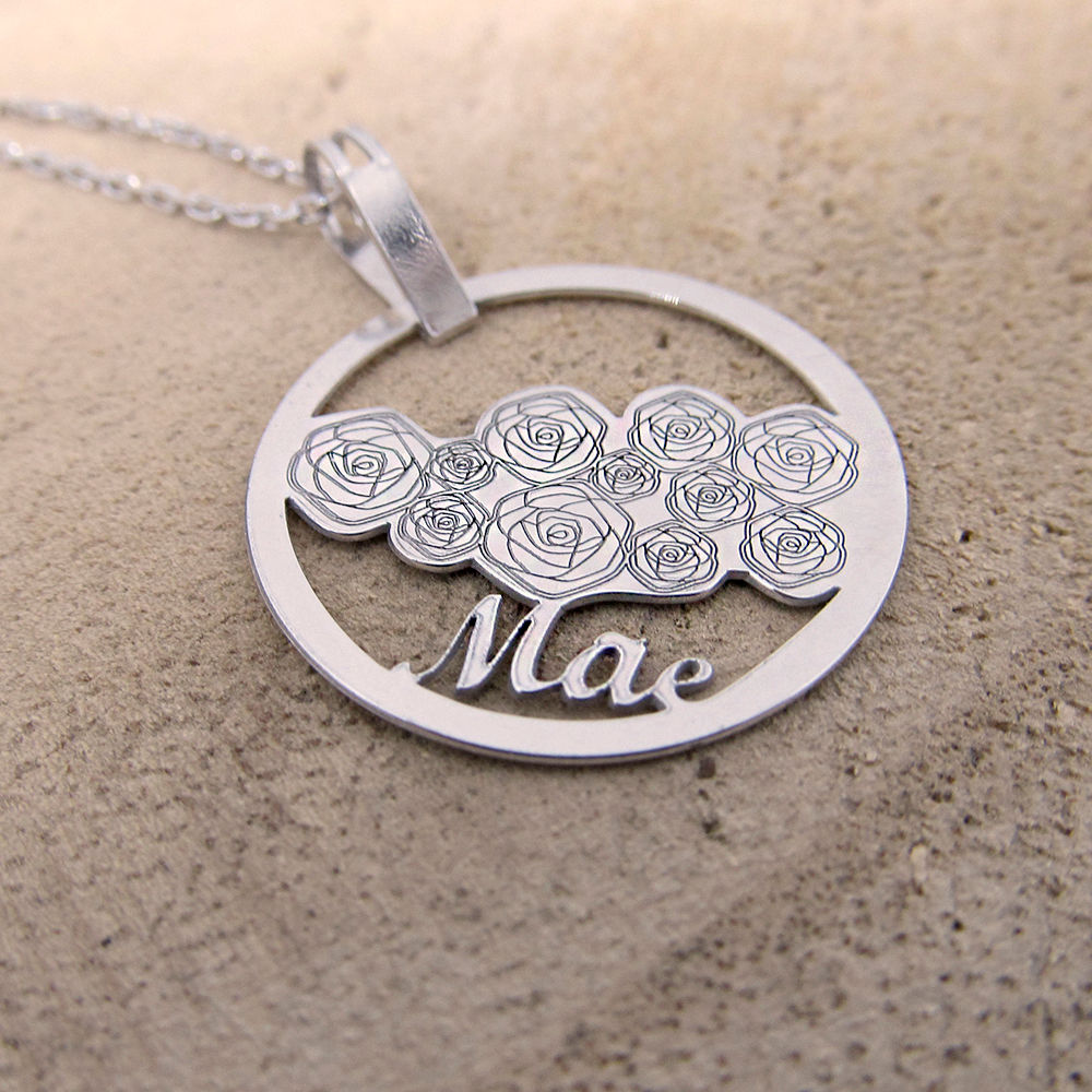 Colar  MÃE Rosinhas círculo