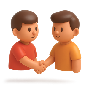 Aperto de mão entre duas pessoas.