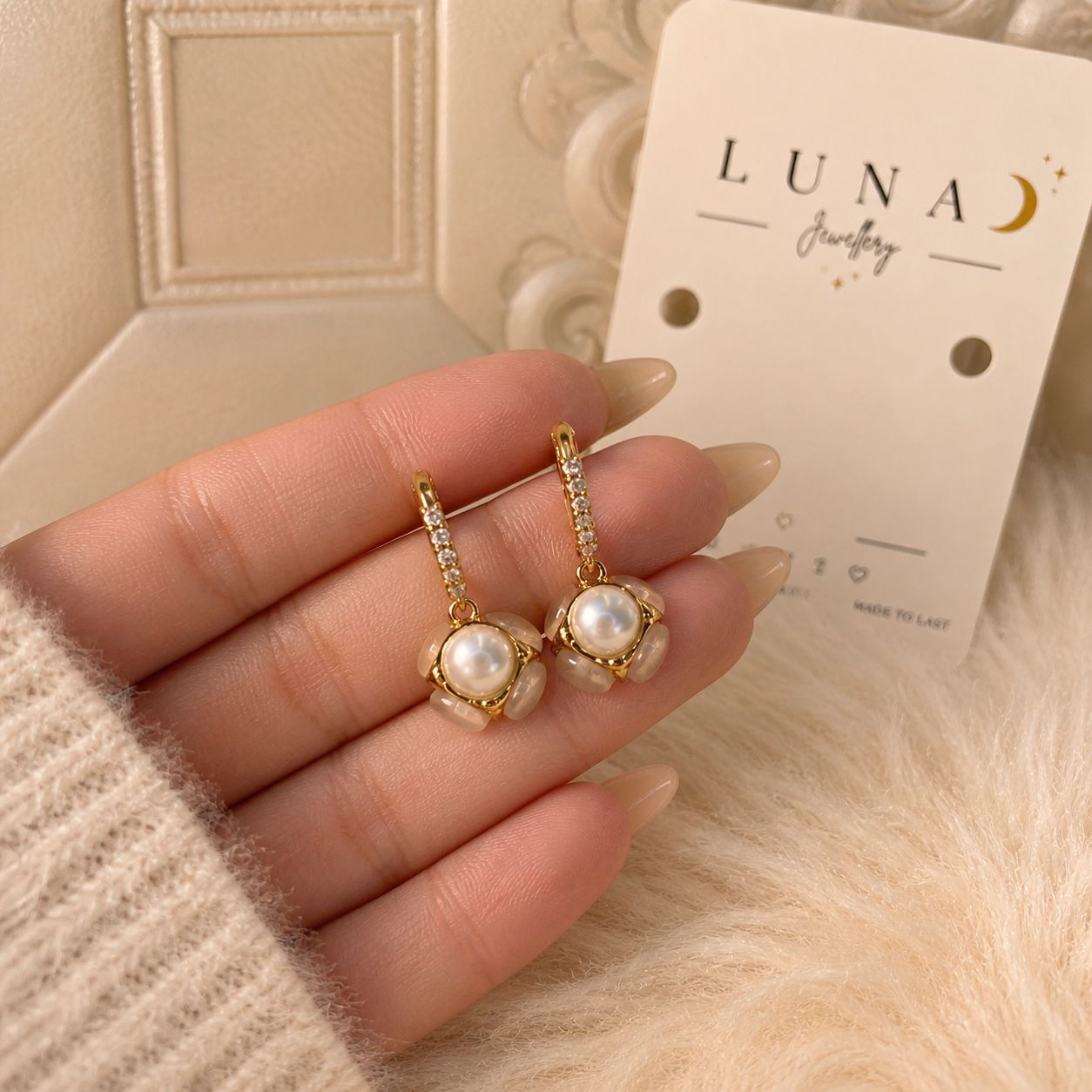 Boucle pendante perle