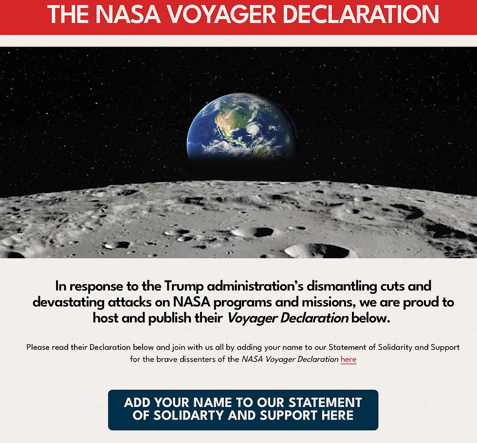 This morning, hundreds of NASA employees sent the TACO regime a letter: “We are compelled to speak up when our leadership prioritizes political momentum over human safety, scientific advancement and efficient use of public resources.”