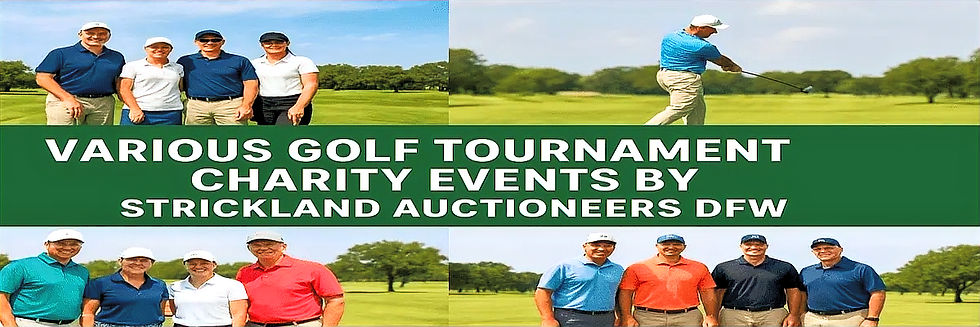 Various golf tournament charity events by Strickland Auctioneers DFW
